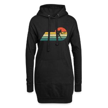 Tennisspieler Tennis Tennisschläger Retro Sport - Hoodie-Kleid - Schwarz - Vorne