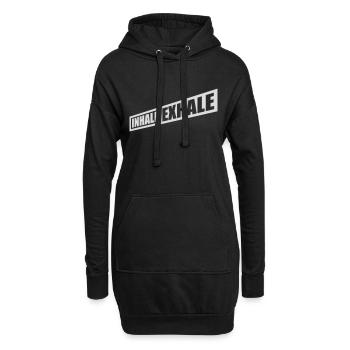 inhale exhale yoga Zitat - Hoodie-Kleid - Schwarz - Vorne