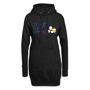Dein Leben wird süß sein - Hoodie-Kleid - Schwarz - Vorne