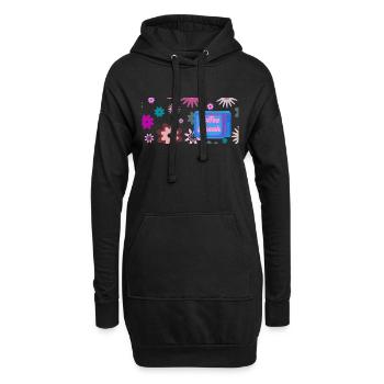 Coffee Break im Stil der 60er / Sweet sixties - Hoodie-Kleid - Schwarz - Vorne