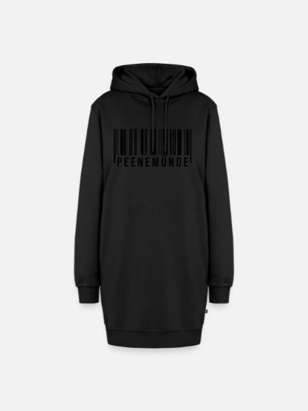 Peenemünde Strichcode - Hoodie-Kleid - Schwarz