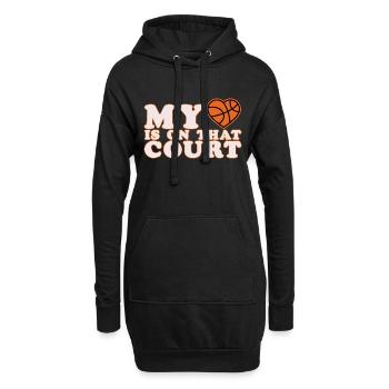 Mon cœur est sur ce terrain Maman De Basket-ball - Sweat-shirt à capuche long Femme - noir - Devant