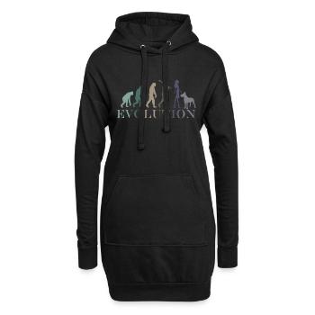 Evolution Deutsche Dogge Weiblich Retro Minimalismus - Hoodie-Kleid - Schwarz - Vorne