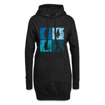 4 x Kaiserpinguin - Hoodie-Kleid - Schwarz - Vorne