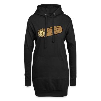 bois de chauffage bois huette holzscheit aboiement holzf - Sweat-shirt à capuche long Femme - noir - Devant