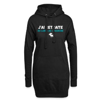 j'ai retraite du lundi au vendredi - Sweat-shirt à capuche long Femme - noir - Devant
