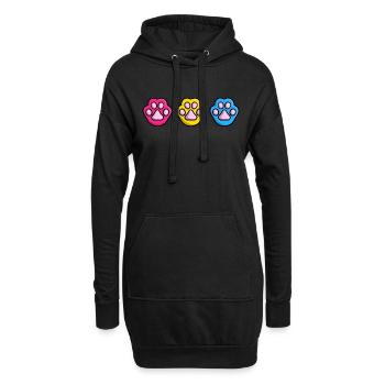 Cute Cat Paw Pansexual Pan Flag Flag LGBTQ - Hoodie Dress - black - Front
