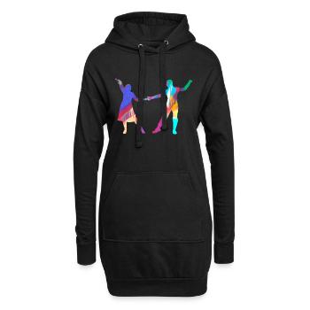 Paartanz, Tänzer, tanzen, Graffiti, Malerei - Hoodie-Kleid - Schwarz - Vorne