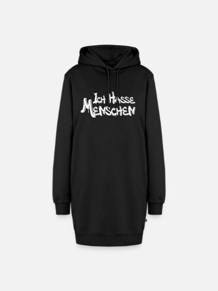Ich Hasse Menschen - Hoodie-Kleid - Schwarz