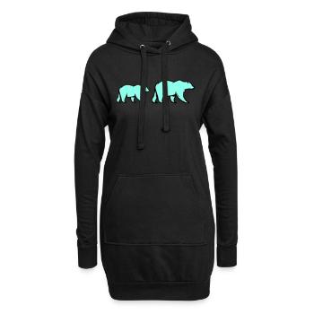 Ours polaires - Sweat-shirt à capuche long Femme - noir - Devant