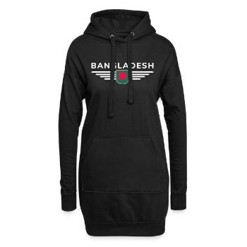 Bangladesh Design – Fierté et culture - Sweat-shirt à capuche long Femme - noir - Devant
