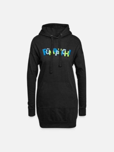 50. Fuempfzich - 3c - Hoodie-Kleid - Schwarz