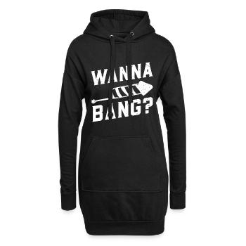 Wanna Bang? - Pyrotechniker Feuerwerk Silvester - Hoodie-Kleid - Schwarz - Vorne