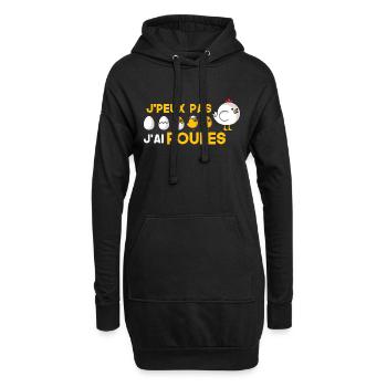 je peux pas j ai poule Ferme Poule Humour Cadeau - Sweat-shirt à capuche long Femme - noir - Devant