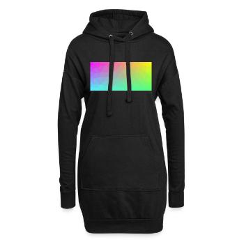 Regenbogen - Hoodie-Kleid - Schwarz - Vorne