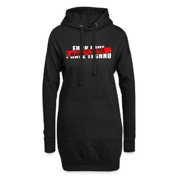 Fuck Love I Have Techno - Raver - Hoodie-Kleid - Schwarz - Vorne
