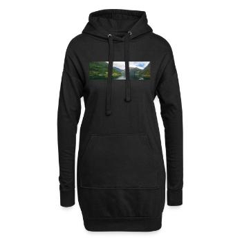 Geiranger Fjorde in der Nähe der Stadt Geiranger vom Hafen - Hoodie-Kleid - Schwarz - Vorne