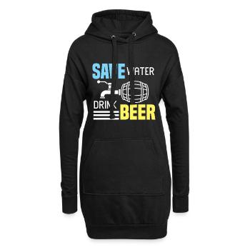 Bier Alkohol Party Trinkspiel Saufen - Hoodie-Kleid - Schwarz - Vorne