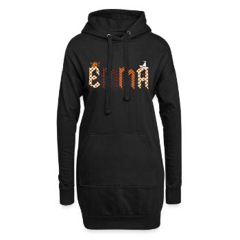 Emma nom prénom - Sweat-shirt à capuche long Femme - noir - Devant