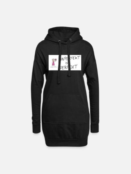 Unperfekt ist Perfekt - Hoodie-Kleid - Schwarz