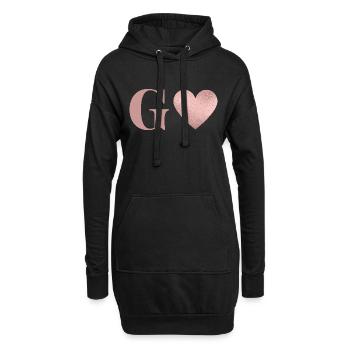 Buchstabe g Herz roségold - Hoodie-Kleid - Schwarz - Vorne