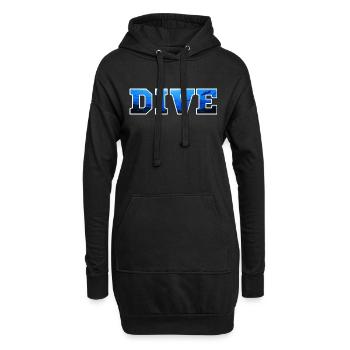Tauchen Taucher Spruch - Hoodie-Kleid - Schwarz - Vorne