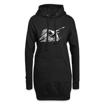 Combattant - Sweat-shirt à capuche long Femme - noir - Devant