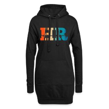 Battement de cœur rétro Human Resources - Sweat-shirt à capuche long Femme - noir - Devant