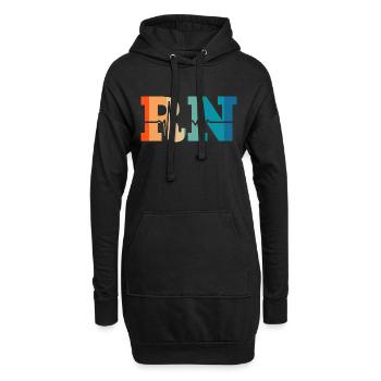 Battement de cœur rétro registered nurse - Sweat-shirt à capuche long Femme - noir - Devant