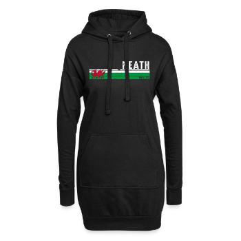 Neath: Umarmen Sie walisischen Charme mit Retro-Design - Hoodie-Kleid - Schwarz - Vorne