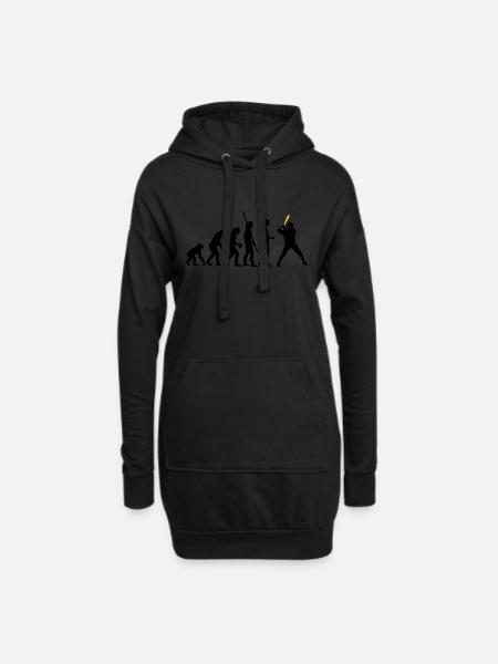 evolution_baseball_2c - Hoodie-Kleid - Schwarz