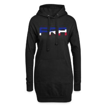Drapeau FRA France France couleurs bleu blanc rouge - Sweat-shirt à capuche long Femme - noir - Devant