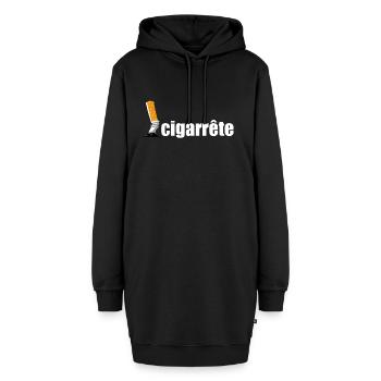cigarette écrasée - Sweat-shirt à capuche long Femme - noir - Devant