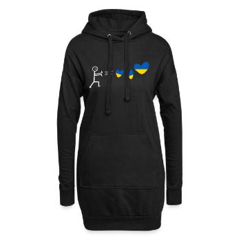 ukraine love kiew krim flagge herz valentin ukrain - Hoodie-Kleid - Schwarz - Vorne