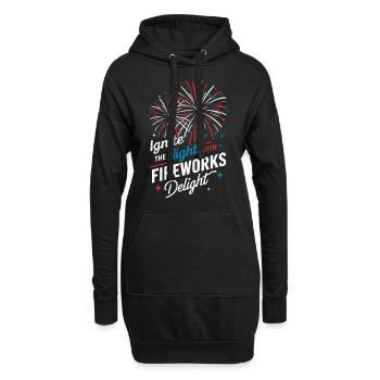 Pyrotechnie Feux d’artifice Pyrotechnie - Sweat-shirt à capuche long Femme - noir - Devant