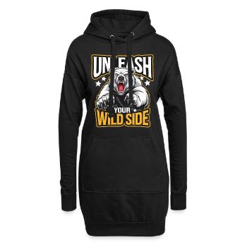 Ours Grizzli Ours brun Ours - Sweat-shirt à capuche long Femme - noir - Devant