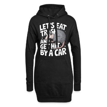 Opossum Possum Tier - Hoodie-Kleid - Schwarz - Vorne