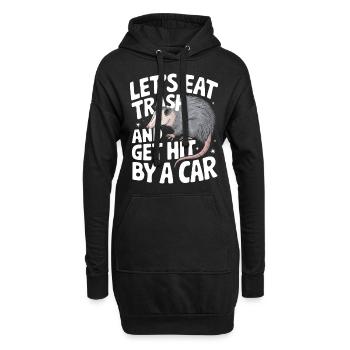 Opossum Possum Tier - Hoodie-Kleid - Schwarz - Vorne