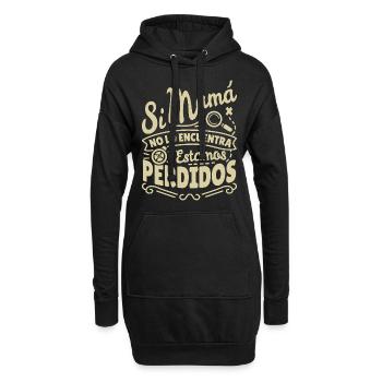 Wenn Mama es nicht finden kann - Hoodie-Kleid - Schwarz - Vorne