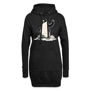 Résistez à la protestation Grunge des Pingouins - Sweat-shirt à capuche long Femme - noir - Devant