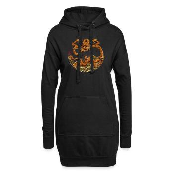Chinesisch_Drache_Verbotenen Stadt_Zhenglong - Hoodie-Kleid - Schwarz - Vorne