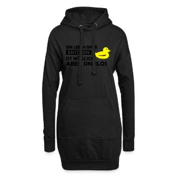 ein leben ohne entchen - Hoodie-Kleid - Schwarz - Vorne
