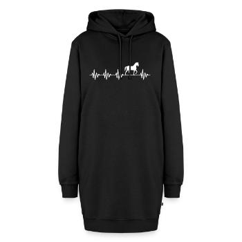 Cheval - Sweat-shirt à capuche long Femme - noir - Devant