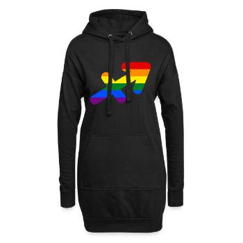 Signe du zodiaque Sagittaire LGBT - Sweat-shirt à capuche long Femme - noir - Devant