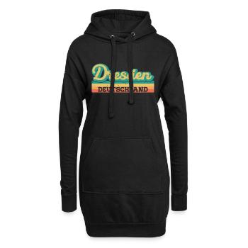 Dresde Allemagne RDA GDR Drapeau rétro - Sweat-shirt à capuche long Femme - noir - Devant