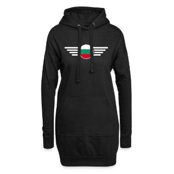 Bulgarien Stil Design T-Shirt - Hoodie-Kleid - Schwarz - Vorne