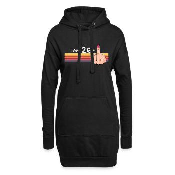 Ich bin 26 + 1 Mittelfinger-Shirt Ich bin 26 plus, - Hoodie-Kleid - Schwarz - Vorne