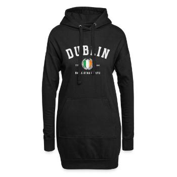 Dublin, Irland – Vintage Irische Flagge - Hoodie-Kleid - Schwarz - Vorne