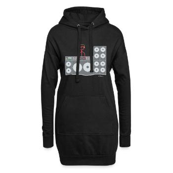Dj Strichmännchen, Frau Discjockey Arbeit Musik - Hoodie-Kleid - Schwarz - Vorne