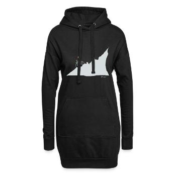 Chiffre de bâton de vélo de montagne, femme montagne nature sport - Sweat-shirt à capuche long Femme - noir - Devant